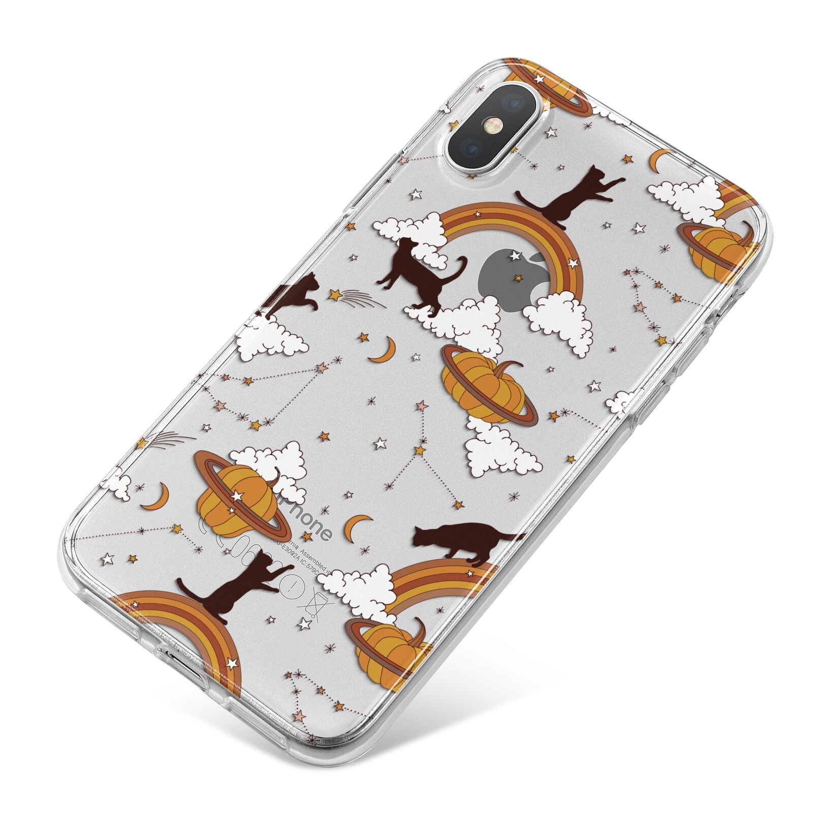 Cat Constellation iPhone X Bumper Case on Silver iPhone