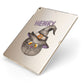 Cat in Witches Hat Custom Apple iPad Case on Gold iPad Side View