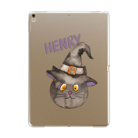 Cat in Witches Hat Custom Apple iPad Gold Case