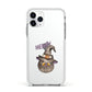 Cat in Witches Hat Custom Apple iPhone 11 Pro in Silver with White Impact Case