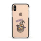 Cat in Witches Hat Custom Apple iPhone Xs Impact Case Black Edge on Gold Phone