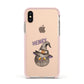 Cat in Witches Hat Custom Apple iPhone Xs Impact Case Pink Edge on Gold Phone