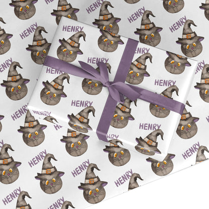 Cat in Witches Hat Custom Custom Wrapping Paper