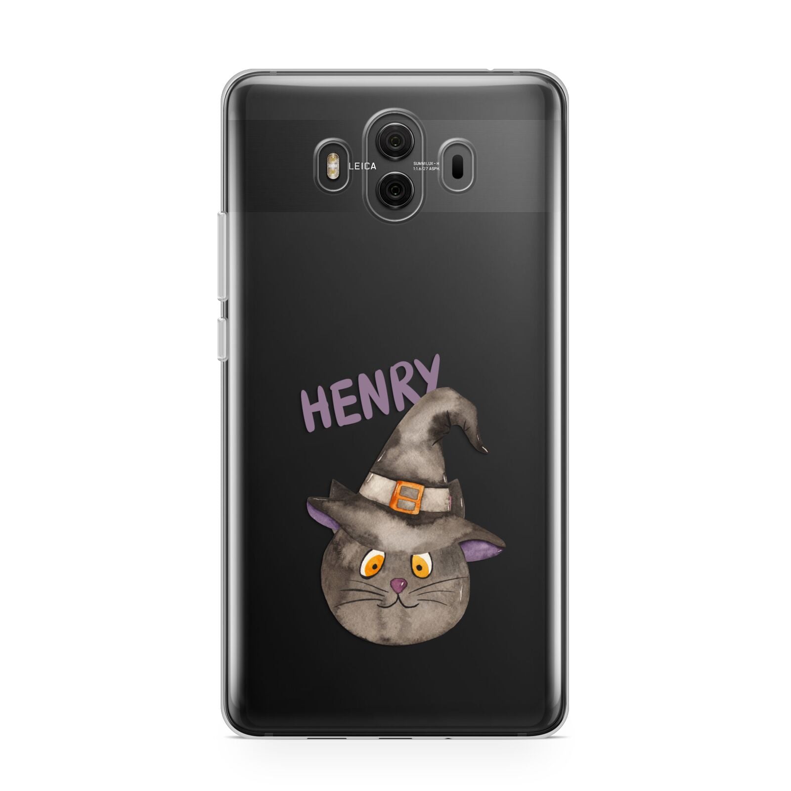 Cat in Witches Hat Custom Huawei Mate 10 Protective Phone Case