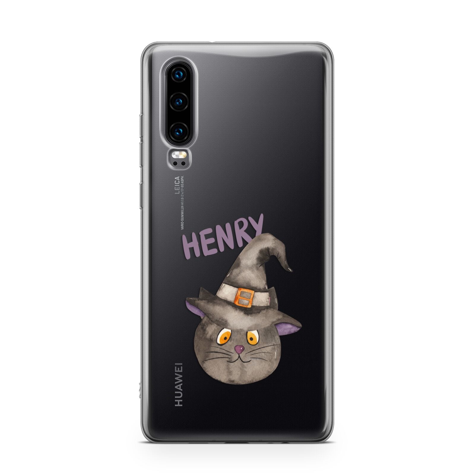 Cat in Witches Hat Custom Huawei P30 Phone Case