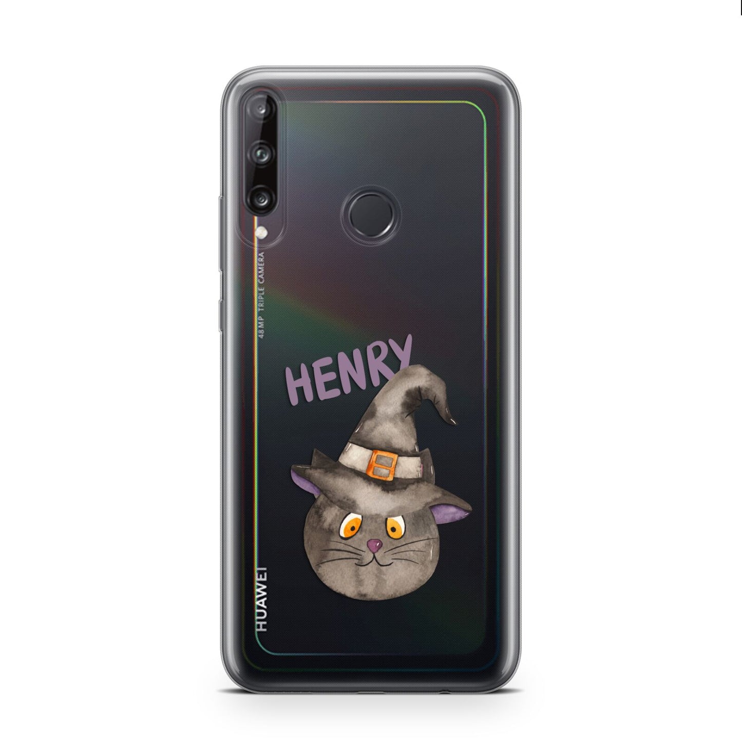 Cat in Witches Hat Custom Huawei P40 Lite E Phone Case