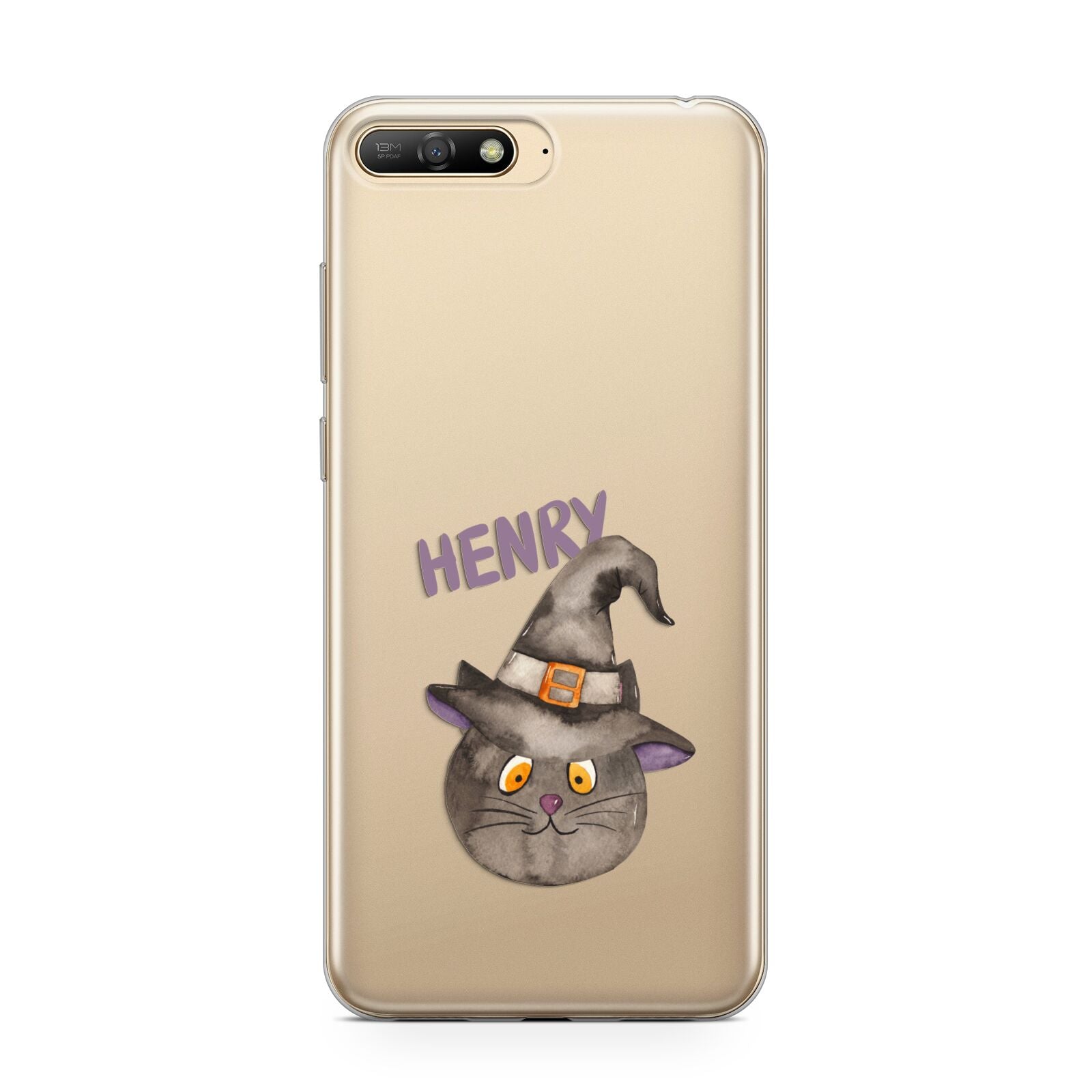 Cat in Witches Hat Custom Huawei Y6 2018