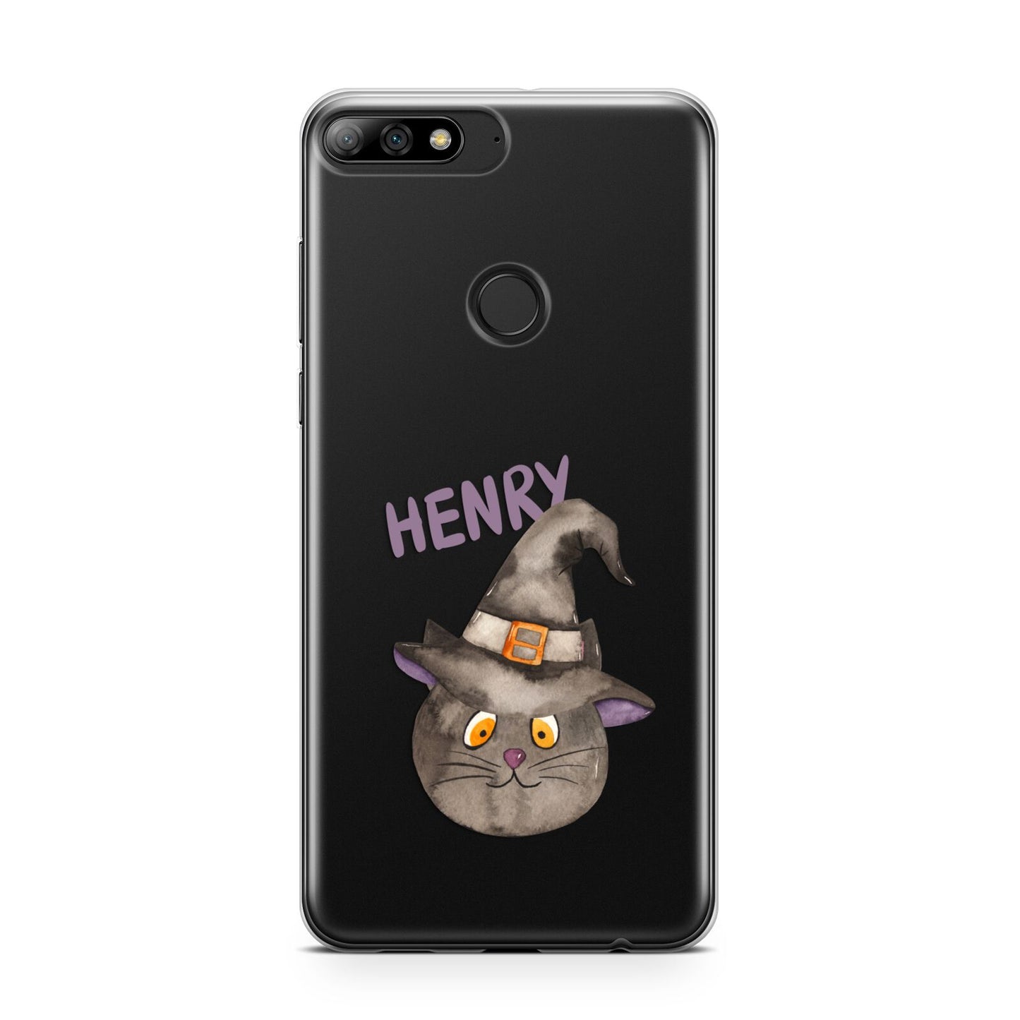 Cat in Witches Hat Custom Huawei Y7 2018