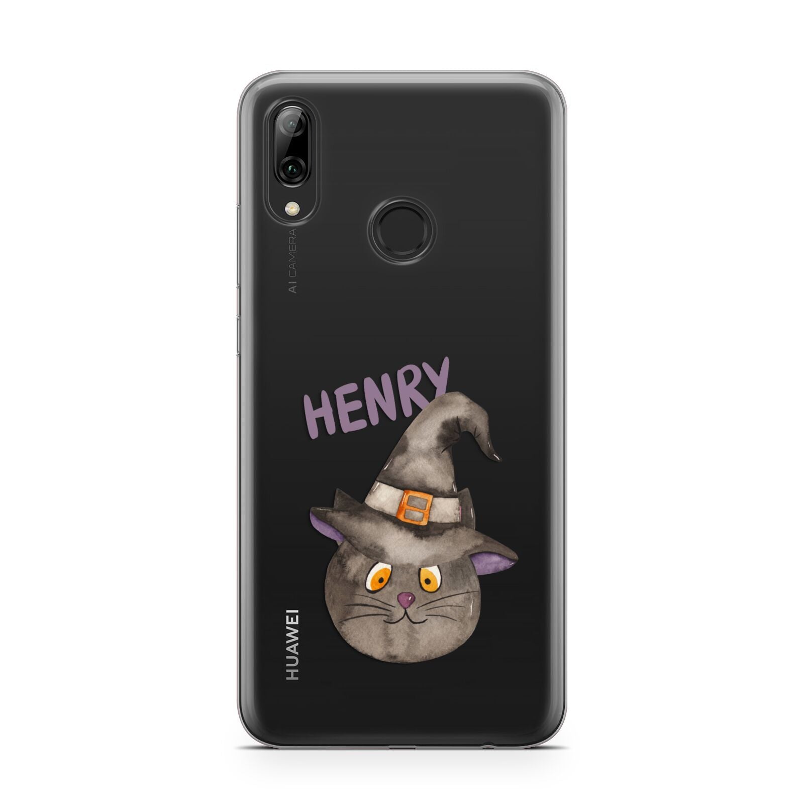Cat in Witches Hat Custom Huawei Y7 2019