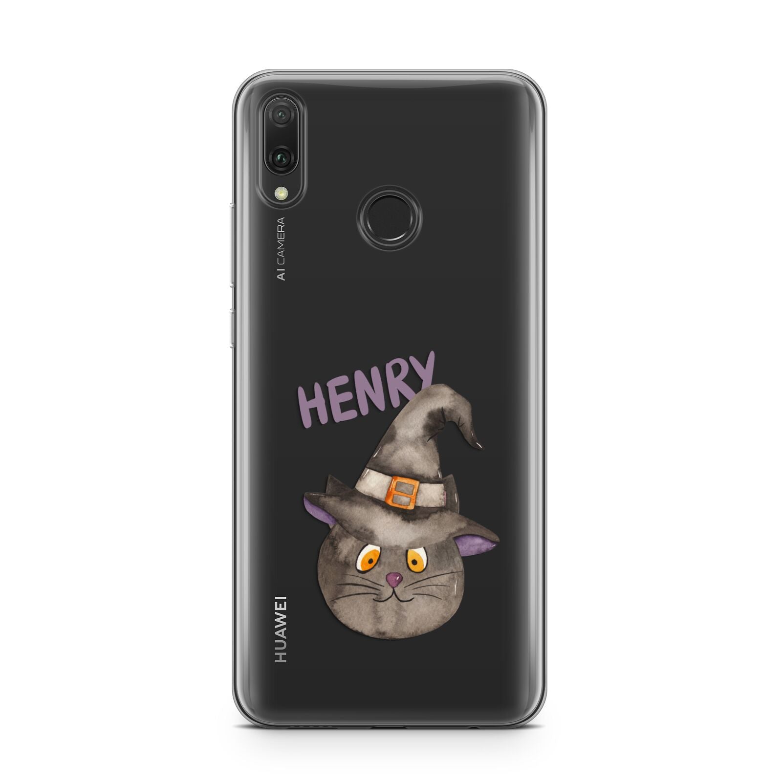 Cat in Witches Hat Custom Huawei Y9 2019