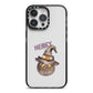 Cat in Witches Hat Custom iPhone 14 Pro Max Black Impact Case on Silver phone