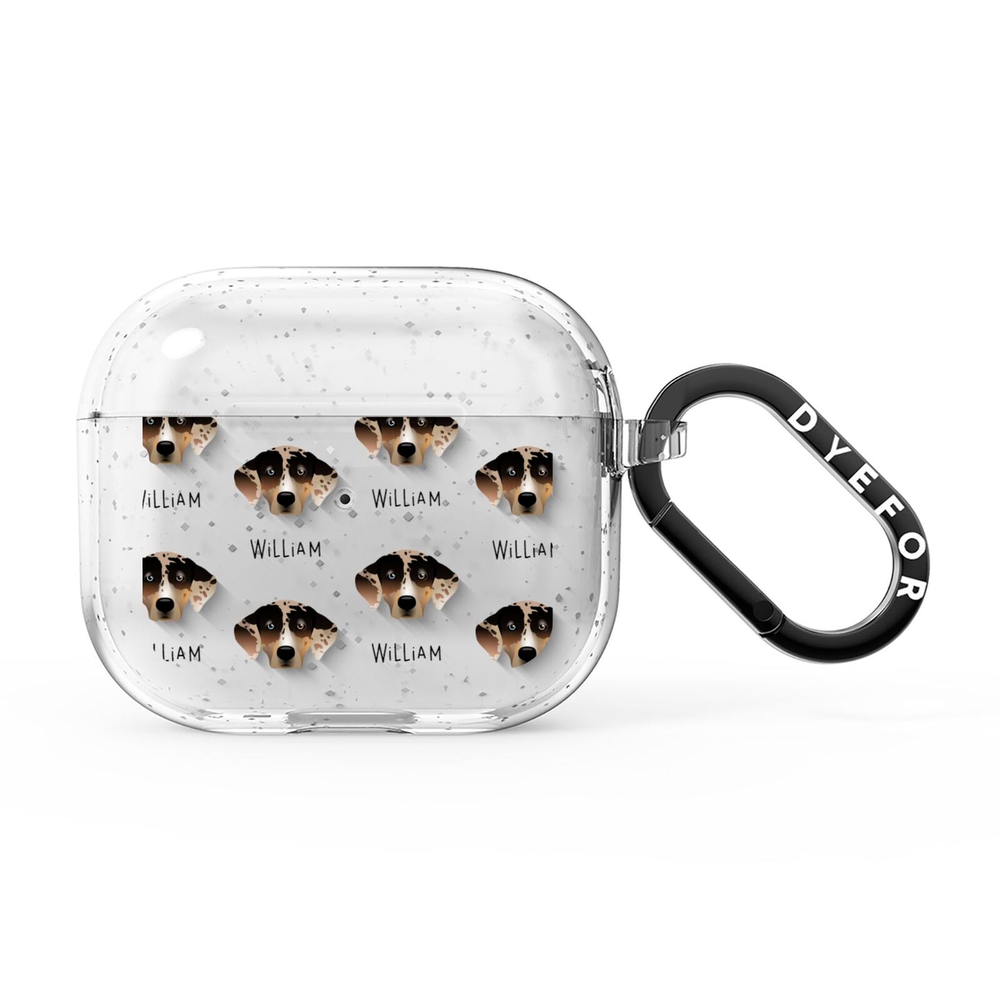 Catahoula Leopard Dog Icon with Name AirPods Glitter Case 3rd Gen