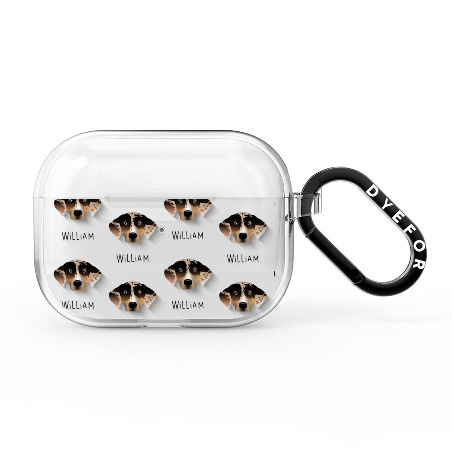 Catahoula Leopard Dog Icon with Name AirPods Pro Clear Case