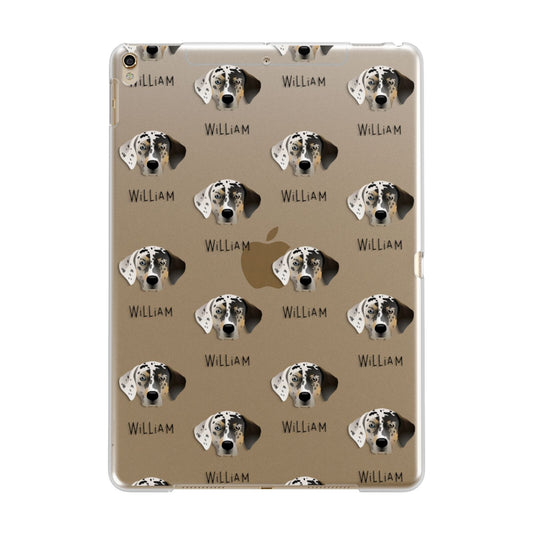 Catahoula Leopard Dog Icon with Name Apple iPad Gold Case