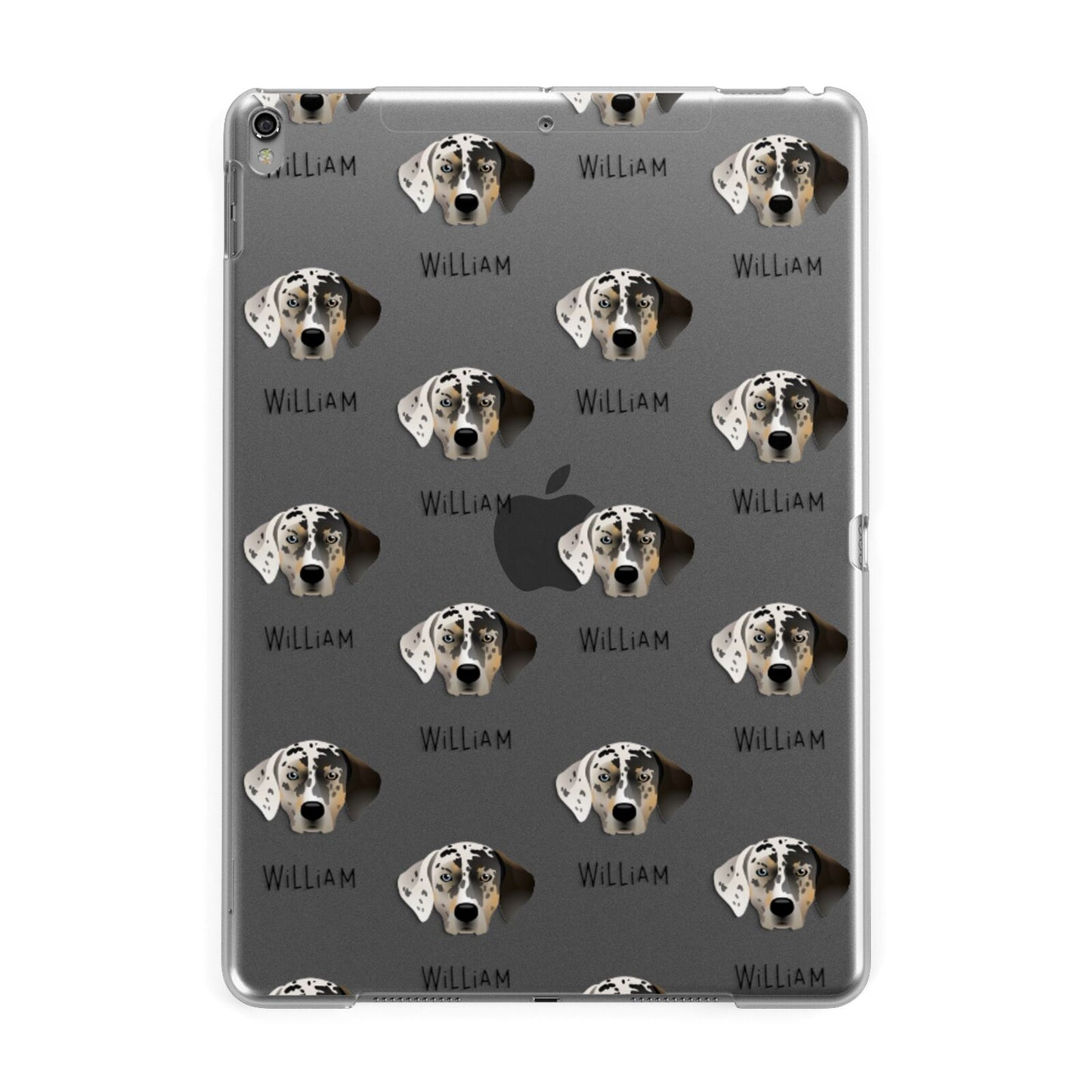 Catahoula Leopard Dog Icon with Name Apple iPad Grey Case
