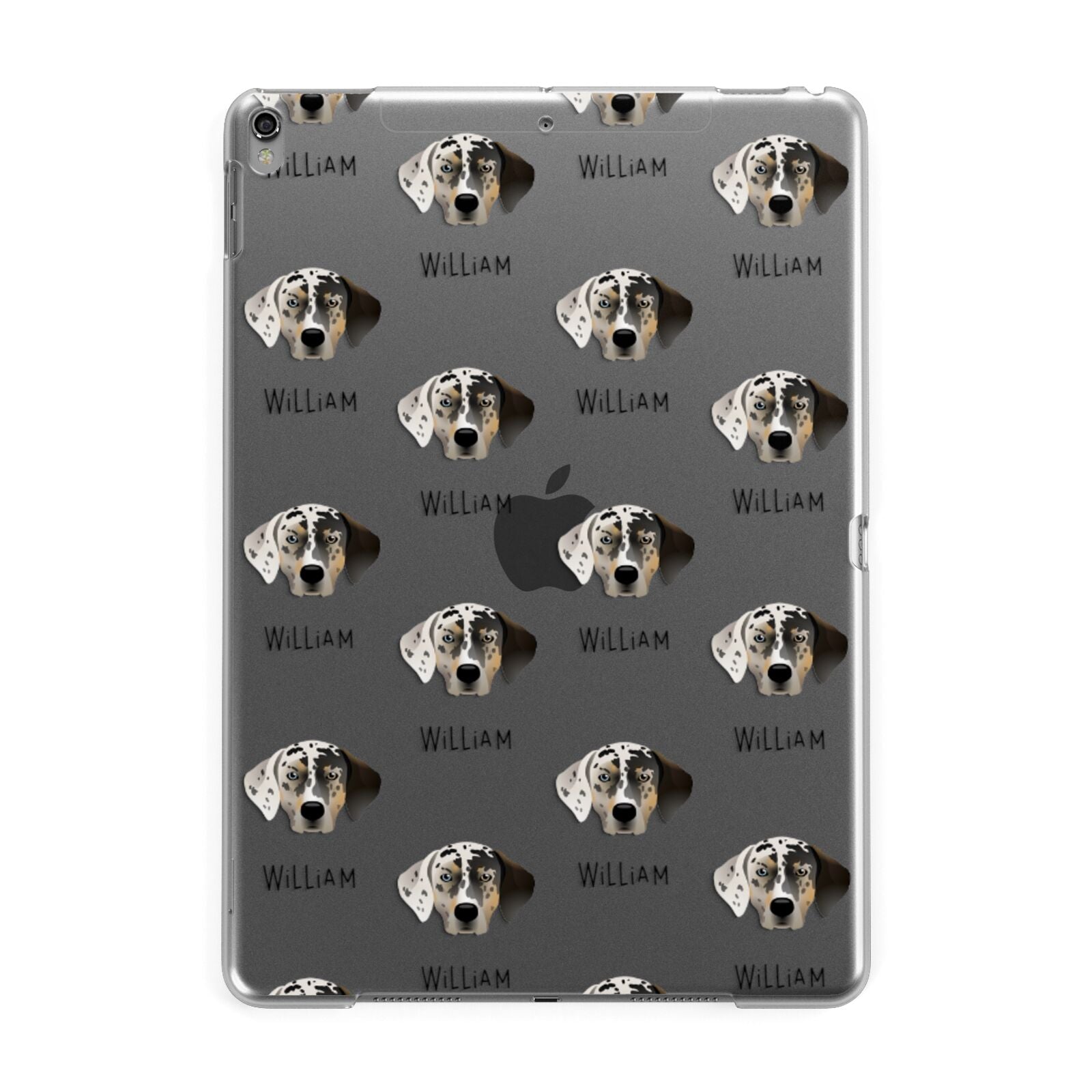Catahoula Leopard Dog Icon with Name Apple iPad Grey Case