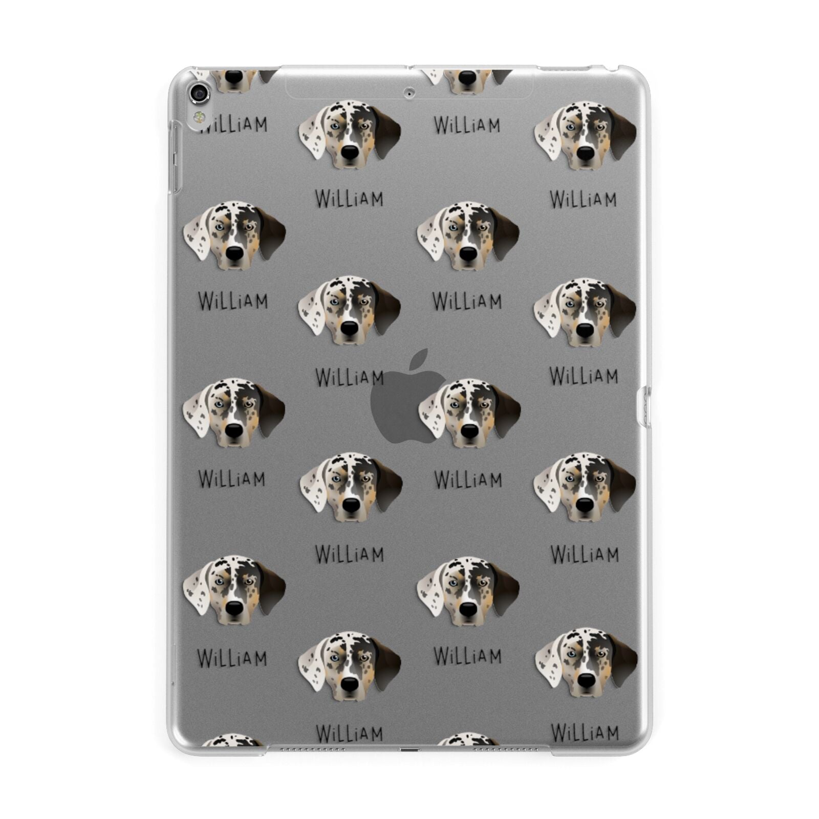 Catahoula Leopard Dog Icon with Name Apple iPad Silver Case
