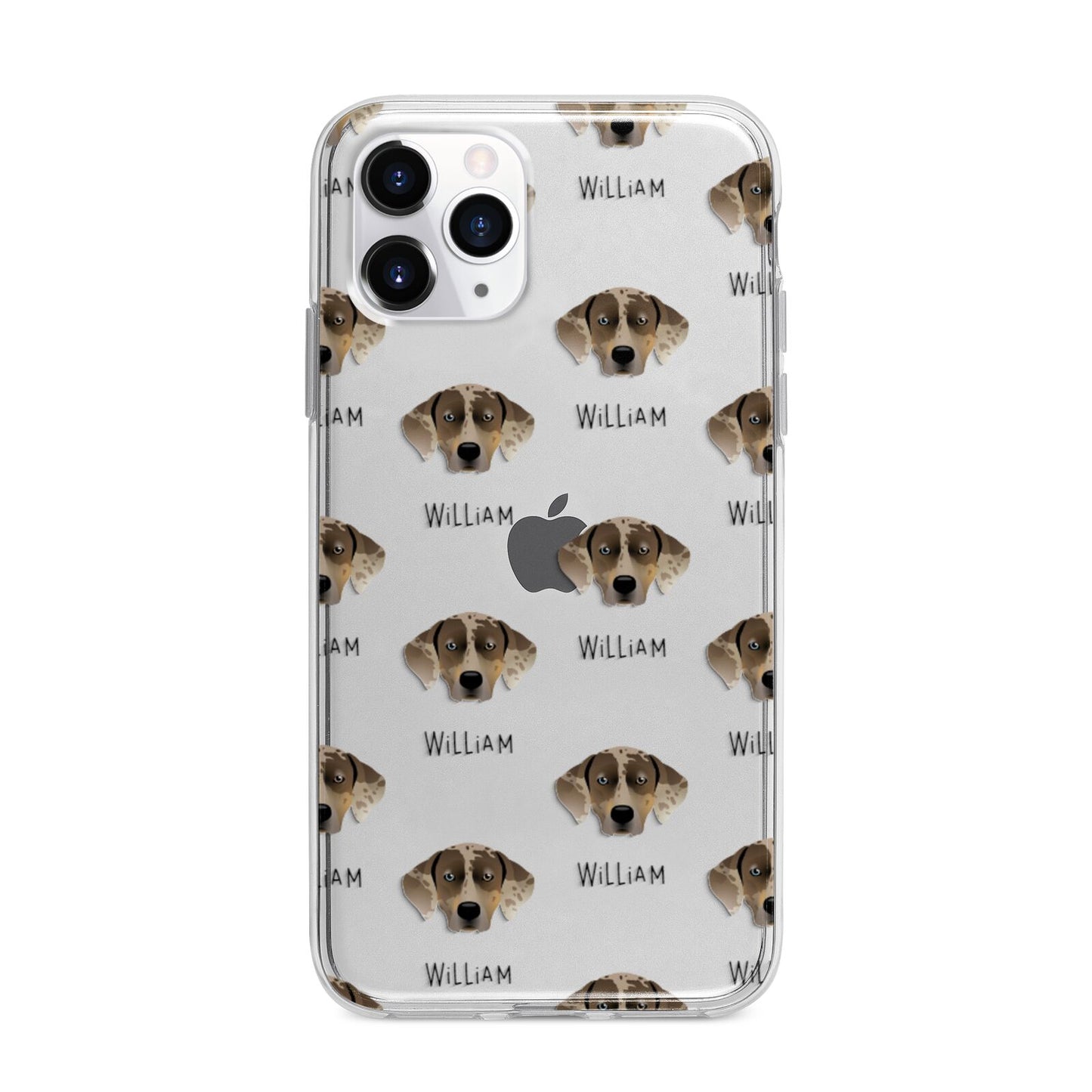Catahoula Leopard Dog Icon with Name Apple iPhone 11 Pro Max in Silver with Bumper Case