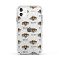 Catahoula Leopard Dog Icon with Name Apple iPhone 11 in White with White Impact Case