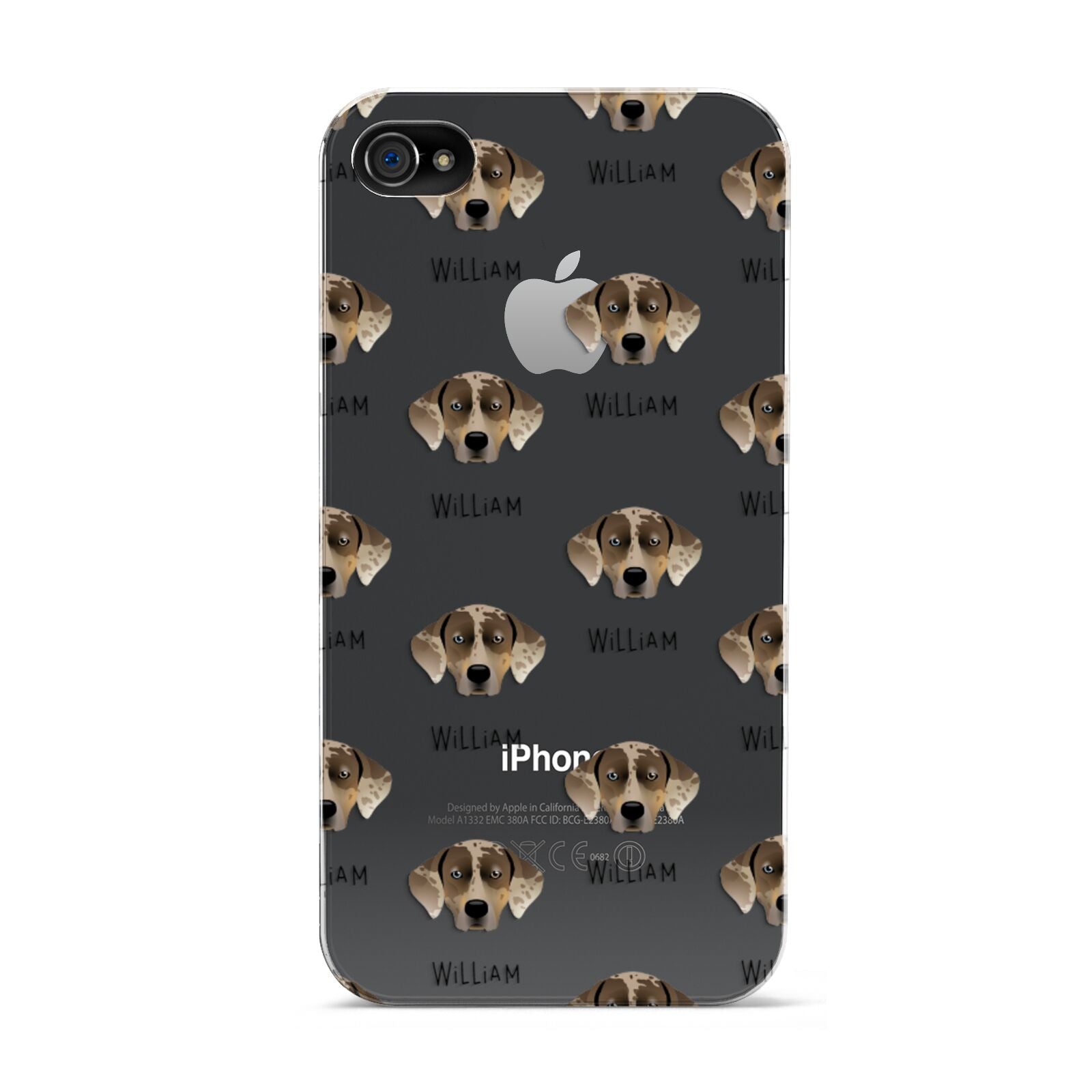 Catahoula Leopard Dog Icon with Name Apple iPhone 4s Case