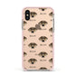Catahoula Leopard Dog Icon with Name Apple iPhone Xs Impact Case Pink Edge on Gold Phone