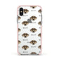 Catahoula Leopard Dog Icon with Name Apple iPhone Xs Impact Case Pink Edge on Silver Phone