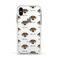 Catahoula Leopard Dog Icon with Name Apple iPhone Xs Impact Case White Edge on Silver Phone