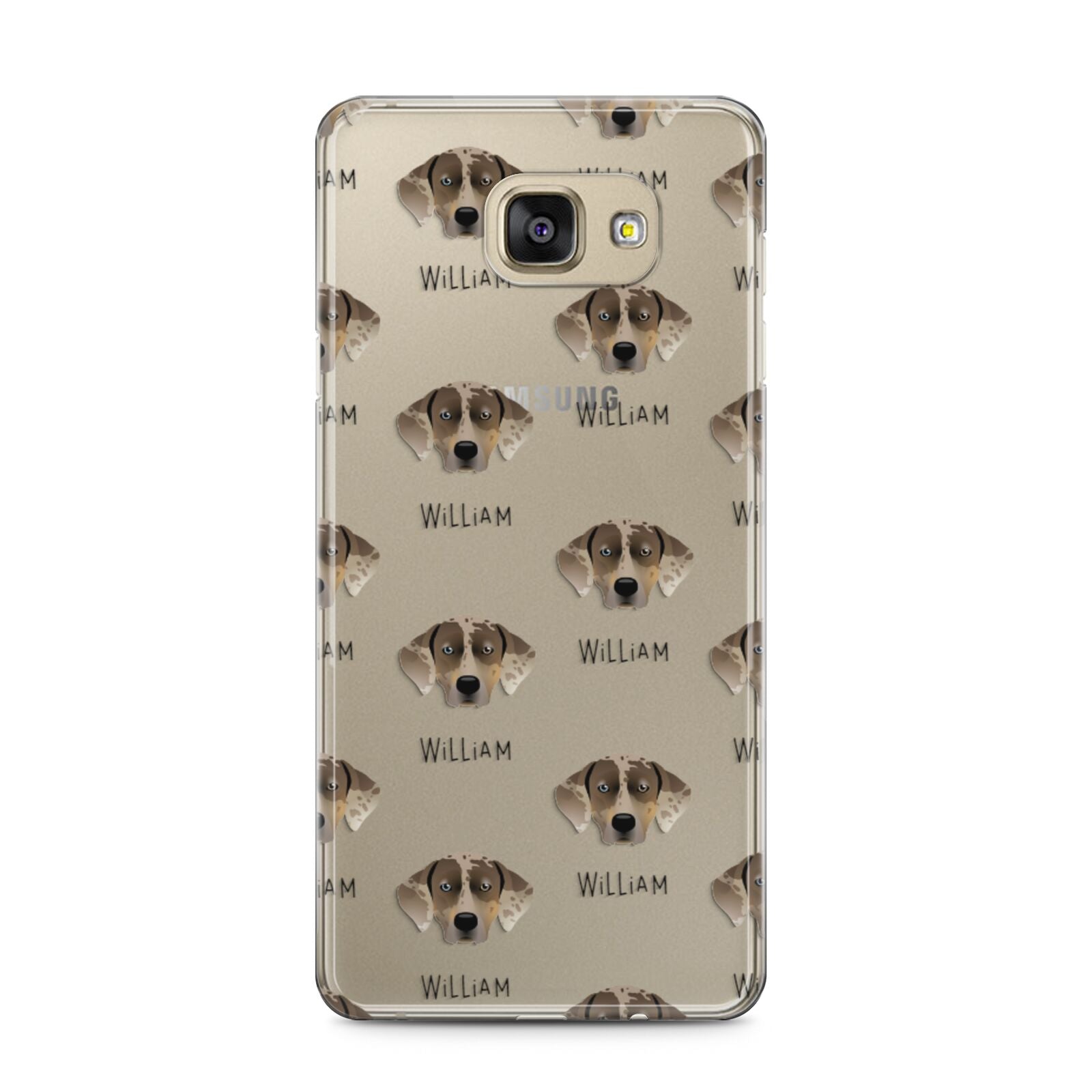 Catahoula Leopard Dog Icon with Name Samsung Galaxy A5 2016 Case on gold phone