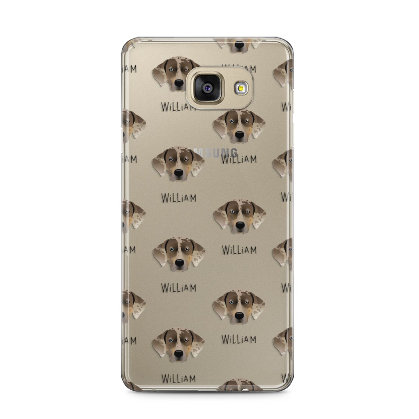 Catahoula Leopard Dog Icon with Name Samsung Galaxy A5 2016 Case on gold phone