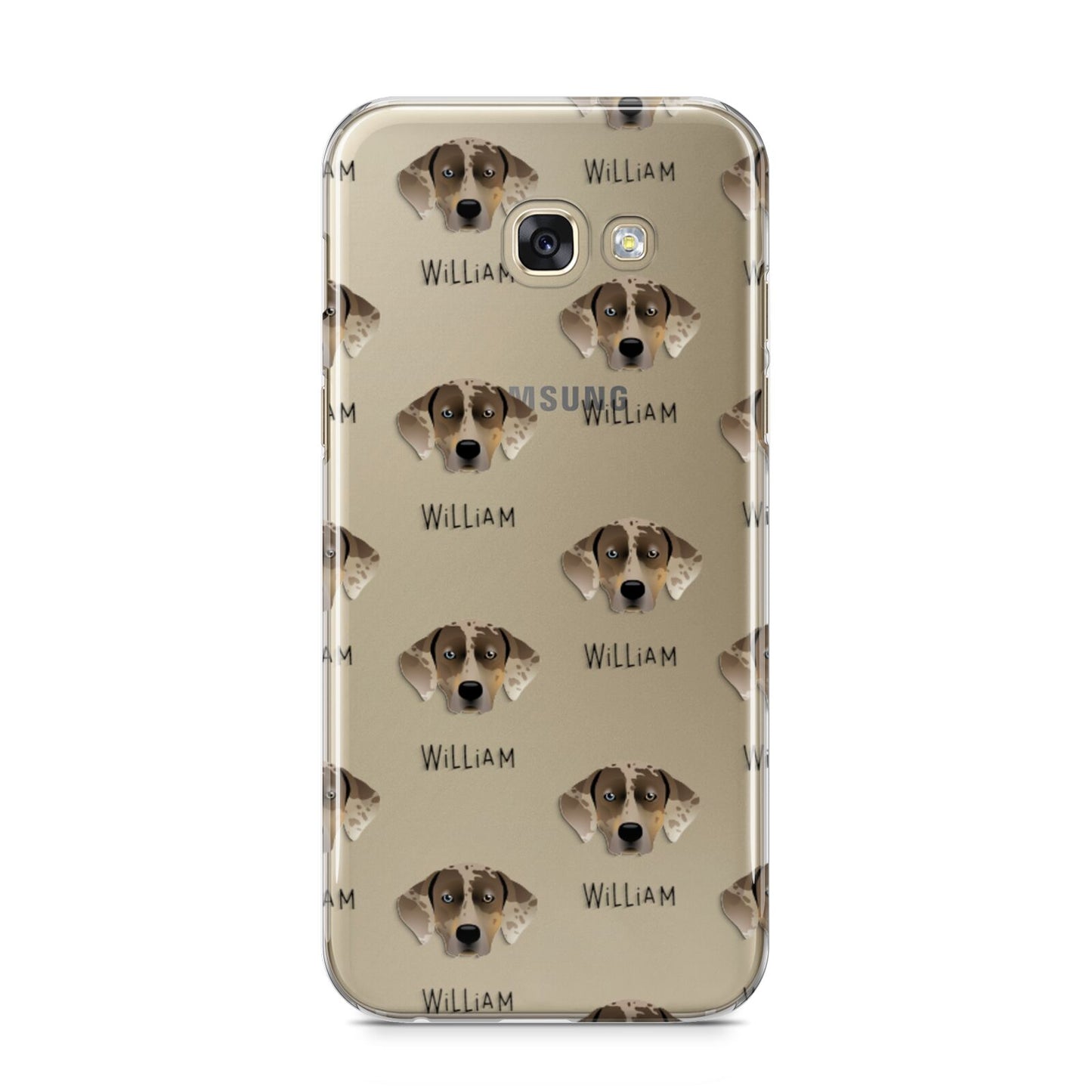 Catahoula Leopard Dog Icon with Name Samsung Galaxy A5 2017 Case on gold phone
