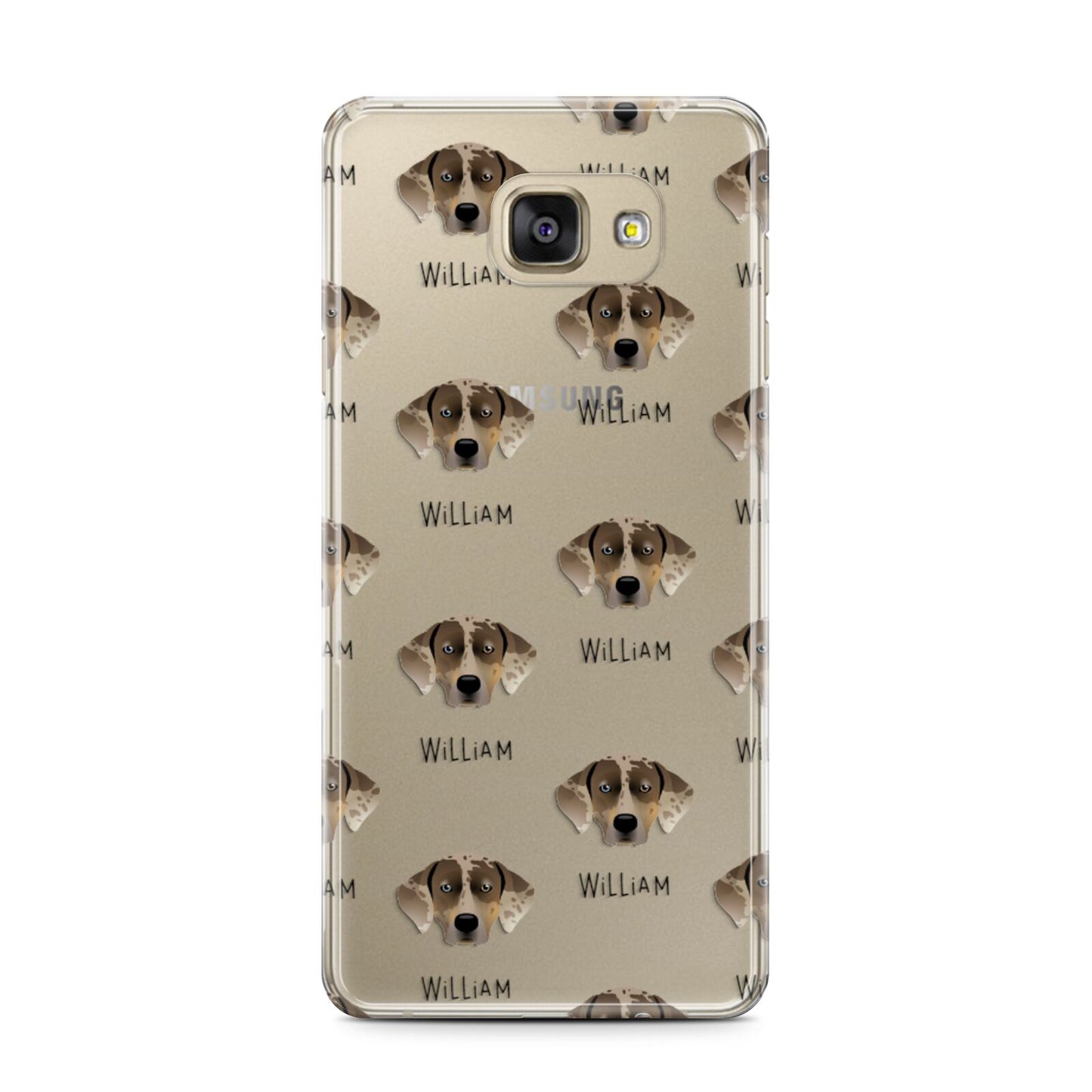 Catahoula Leopard Dog Icon with Name Samsung Galaxy A7 2016 Case on gold phone