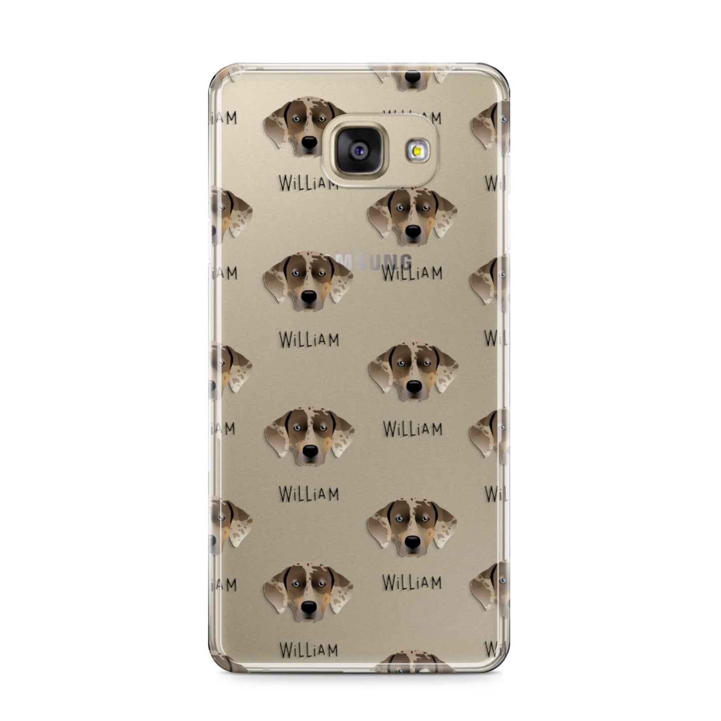 Catahoula Leopard Dog Icon with Name Samsung Galaxy A9 2016 Case on gold phone