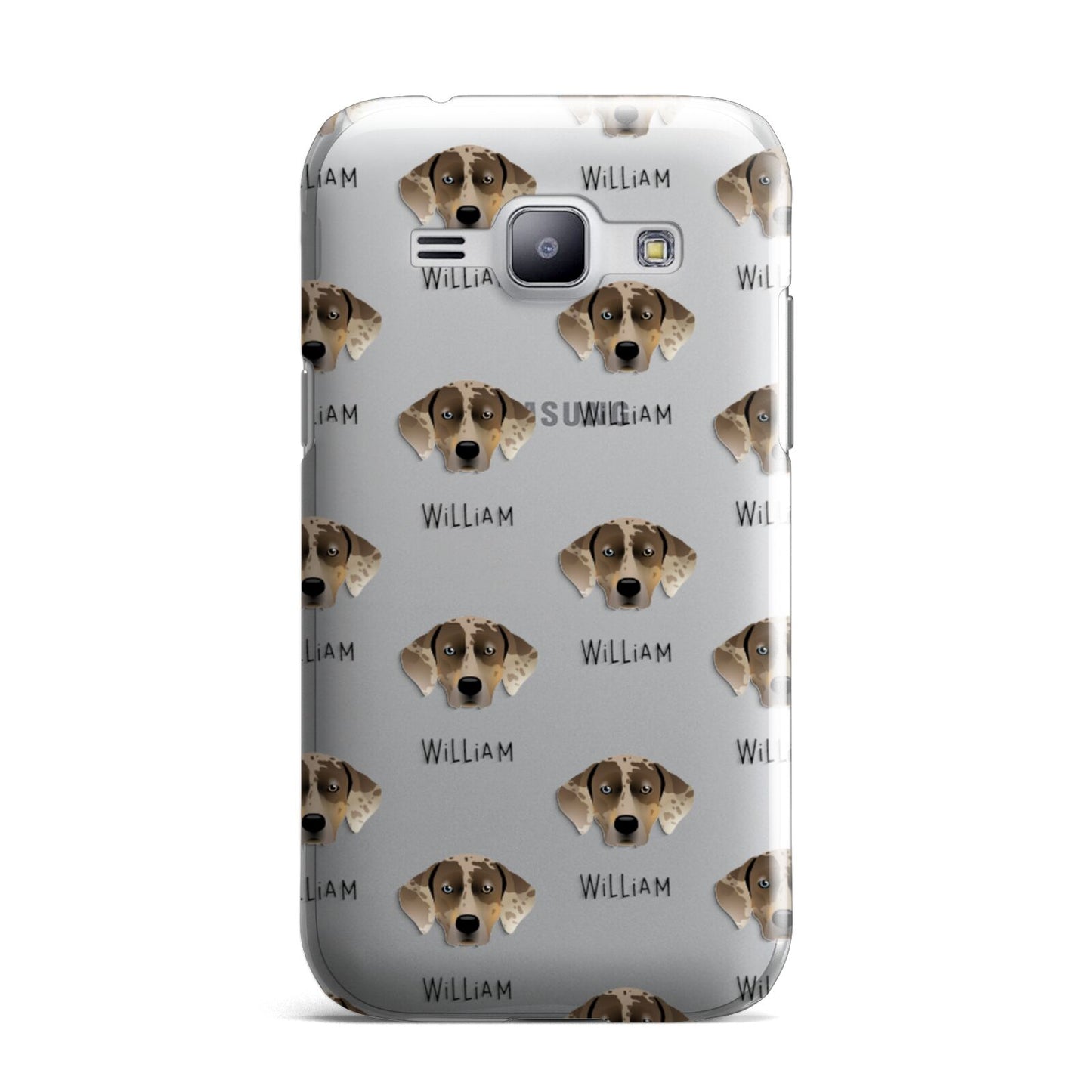 Catahoula Leopard Dog Icon with Name Samsung Galaxy J1 2015 Case