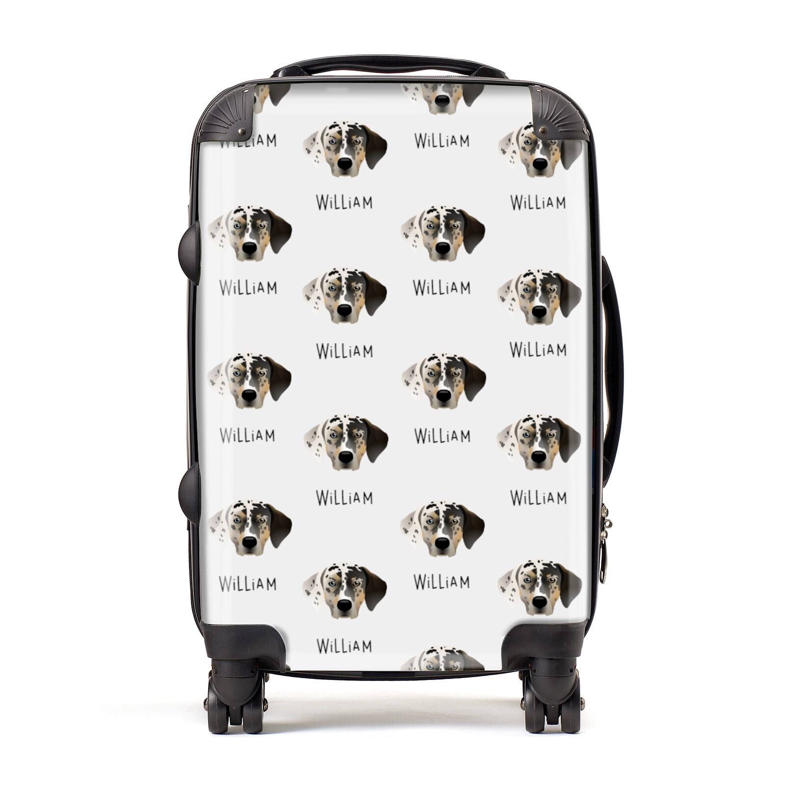 Catahoula Leopard Dog Icon with Name Suitcase