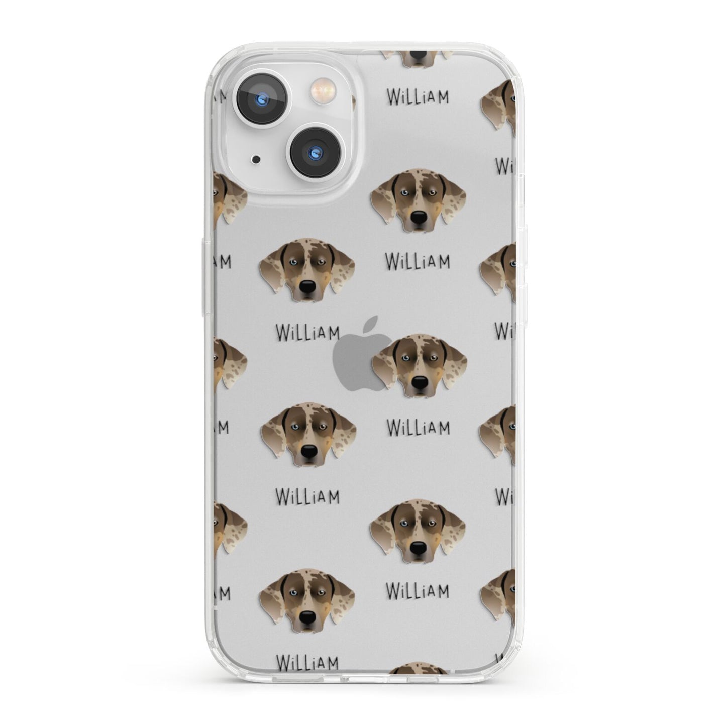 Catahoula Leopard Dog Icon with Name iPhone 13 Clear Bumper Case