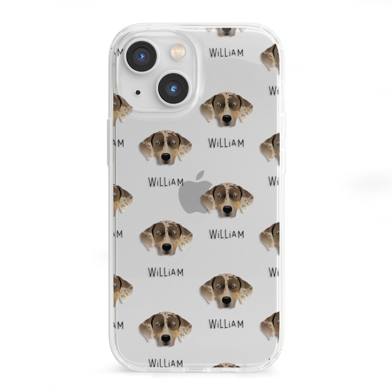 Catahoula Leopard Dog Icon with Name iPhone 13 Mini Clear Bumper Case