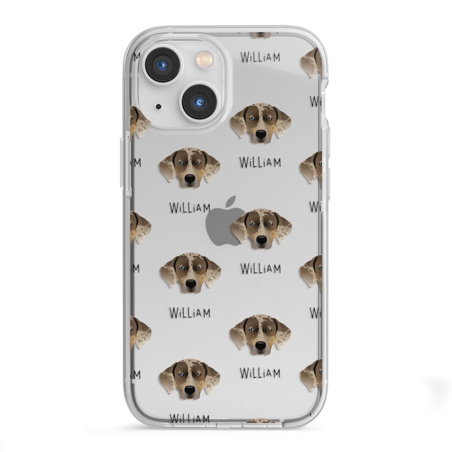 Catahoula Leopard Dog Icon with Name iPhone 13 Mini TPU Impact Case with White Edges