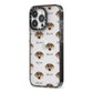 Catahoula Leopard Dog Icon with Name iPhone 13 Pro Black Impact Case Side Angle on Silver phone