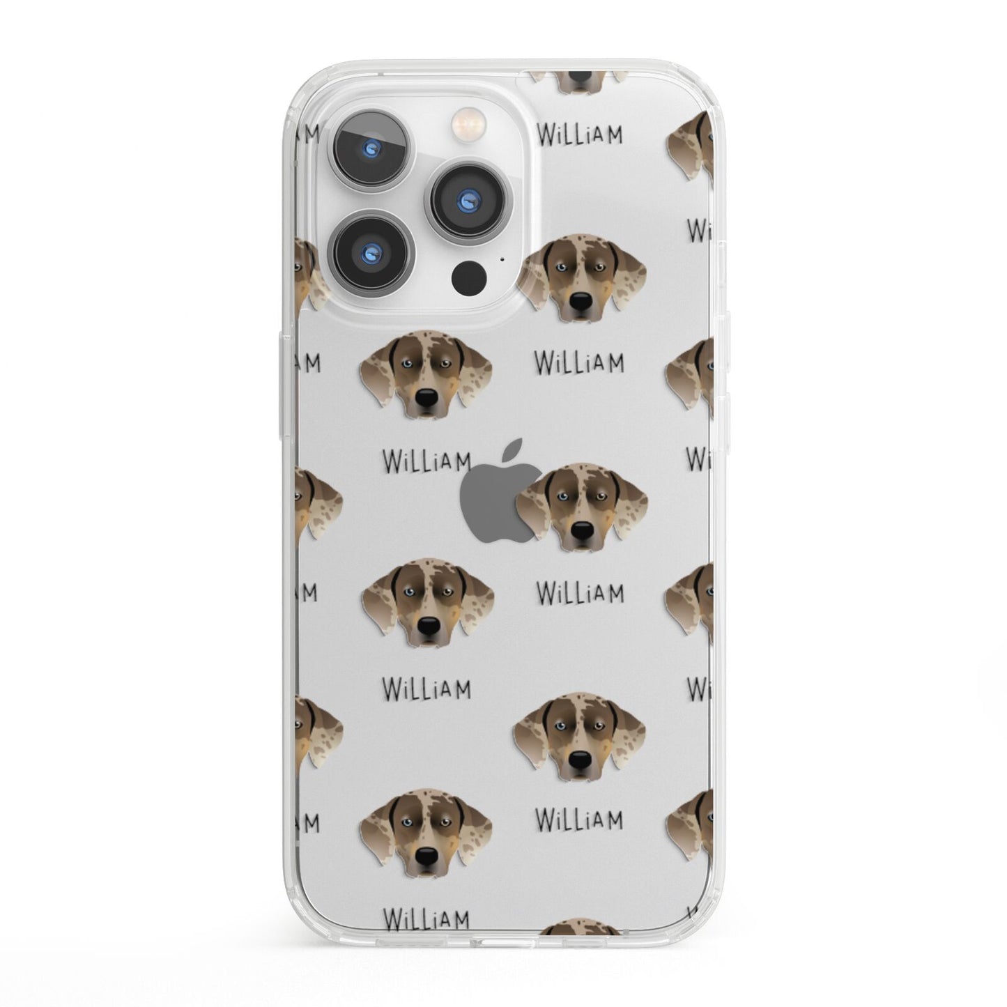 Catahoula Leopard Dog Icon with Name iPhone 13 Pro Clear Bumper Case