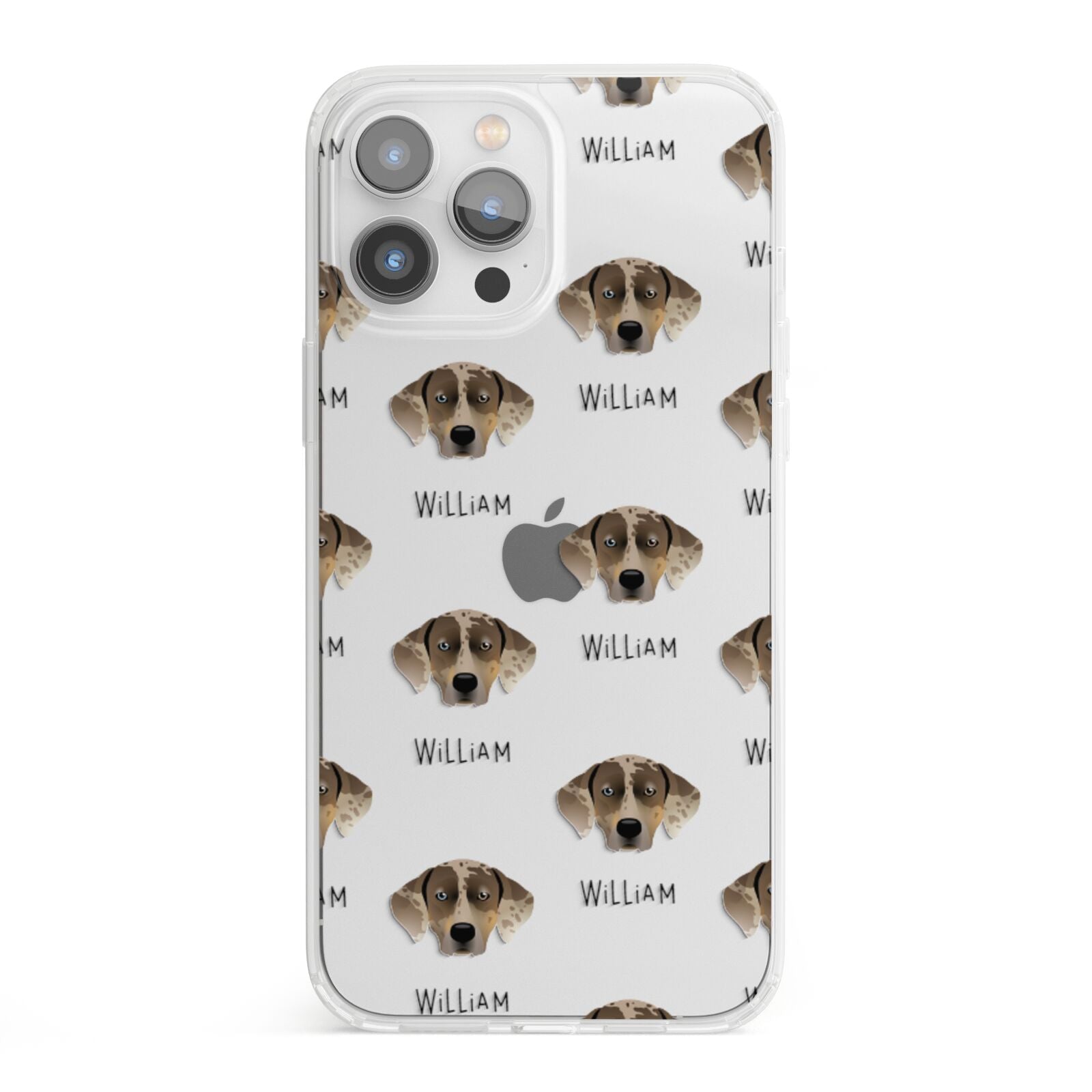 Catahoula Leopard Dog Icon with Name iPhone 13 Pro Max Clear Bumper Case
