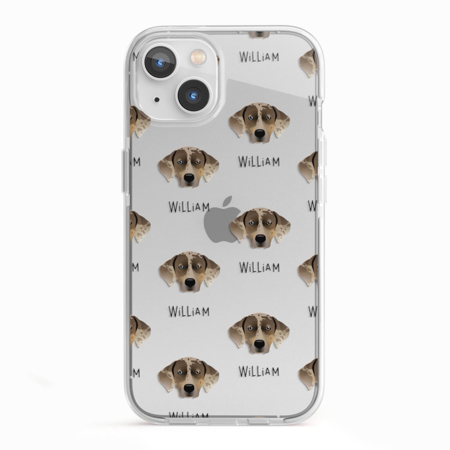Catahoula Leopard Dog Icon with Name iPhone 13 TPU Impact Case with White Edges