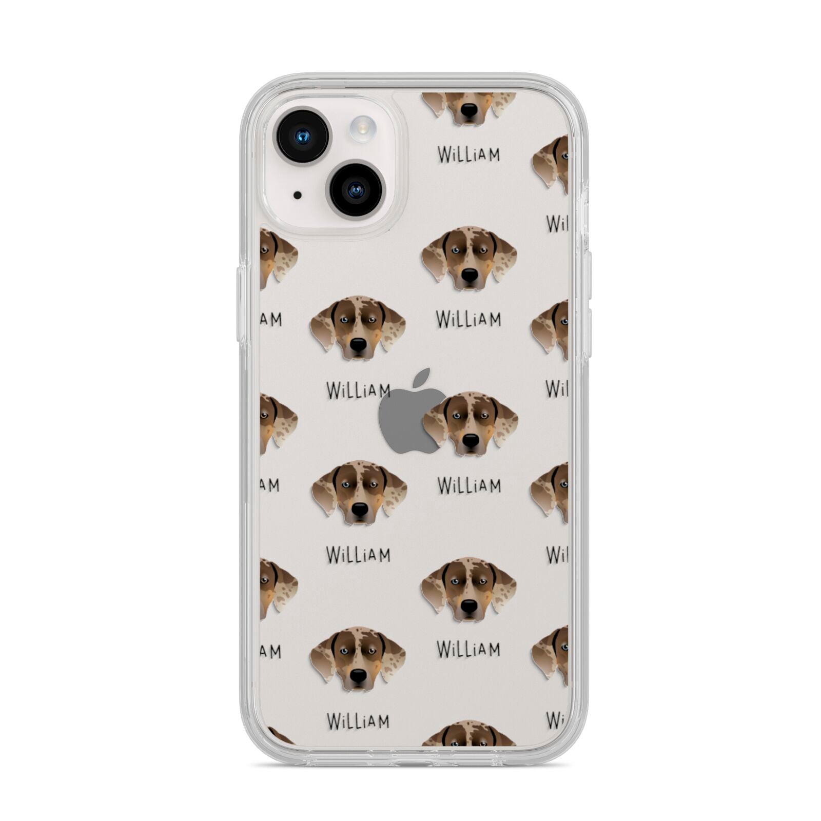 Catahoula Leopard Dog Icon with Name iPhone 14 Plus Clear Tough Case Starlight