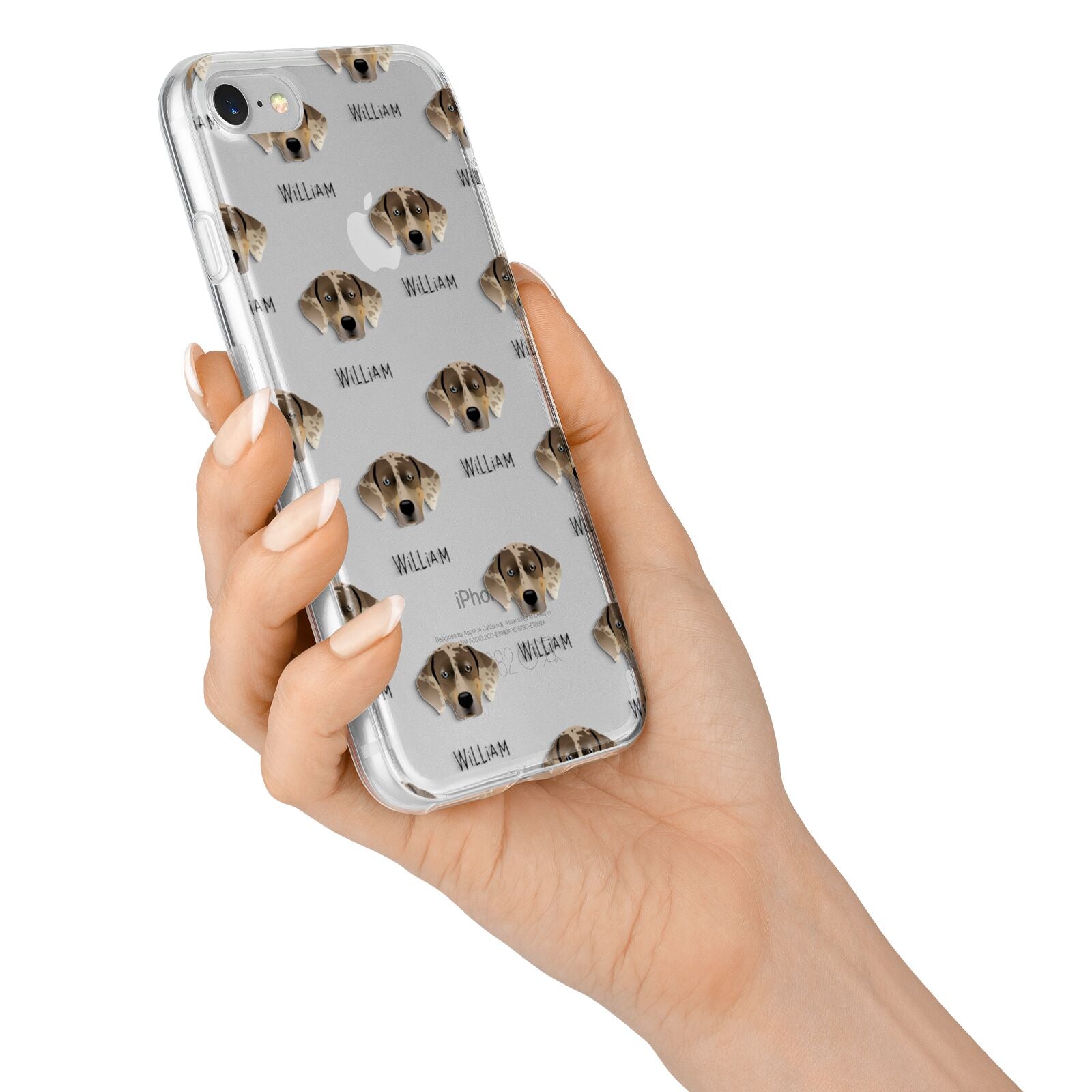 Catahoula Leopard Dog Icon with Name iPhone 7 Bumper Case on Silver iPhone Alternative Image