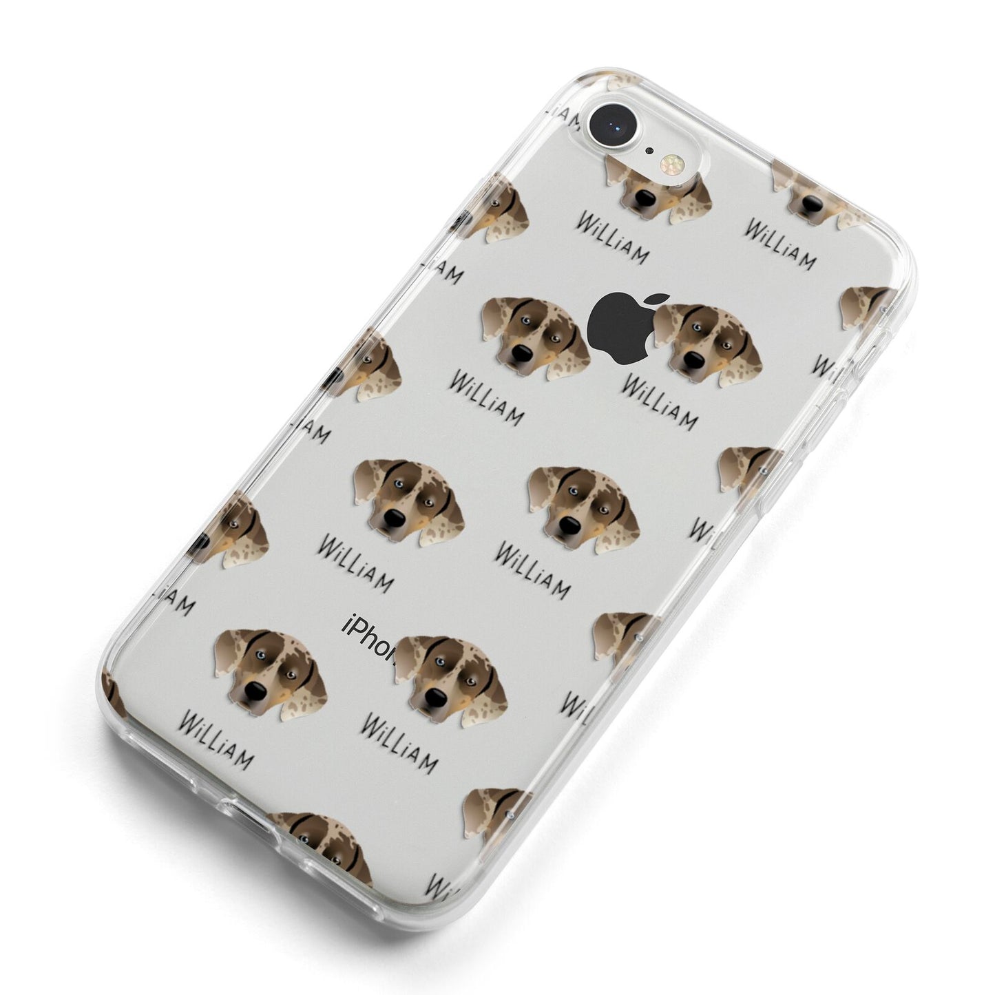 Catahoula Leopard Dog Icon with Name iPhone 8 Bumper Case on Silver iPhone Alternative Image