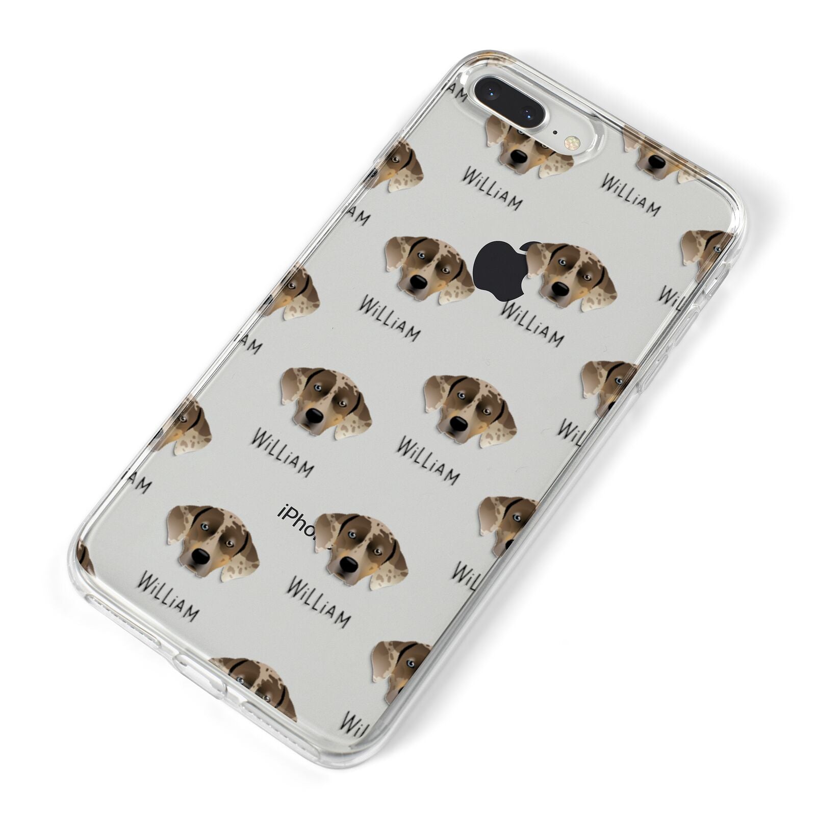 Catahoula Leopard Dog Icon with Name iPhone 8 Plus Bumper Case on Silver iPhone Alternative Image