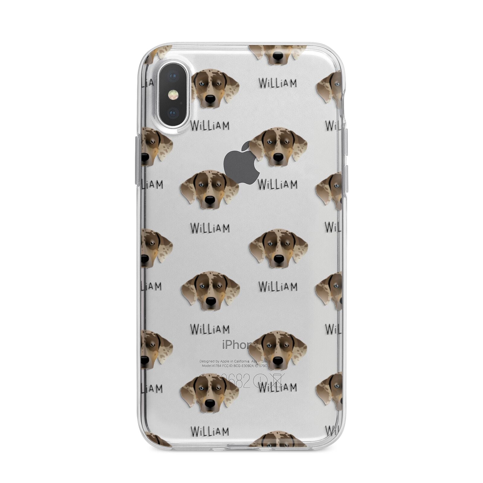 Catahoula Leopard Dog Icon with Name iPhone X Bumper Case on Silver iPhone Alternative Image 1