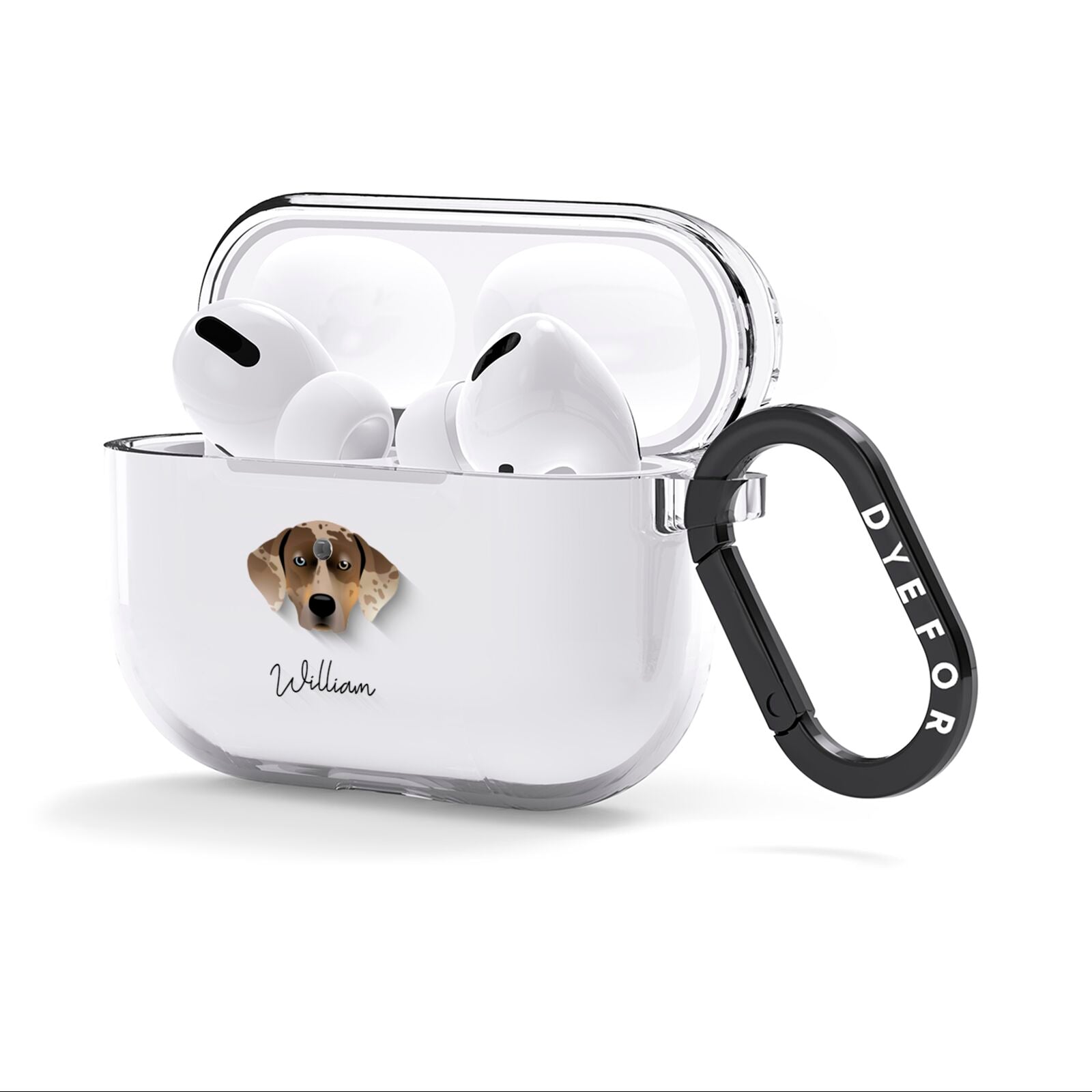 Catahoula Leopard Dog Personalised AirPods Clear Case 3rd Gen Side Image