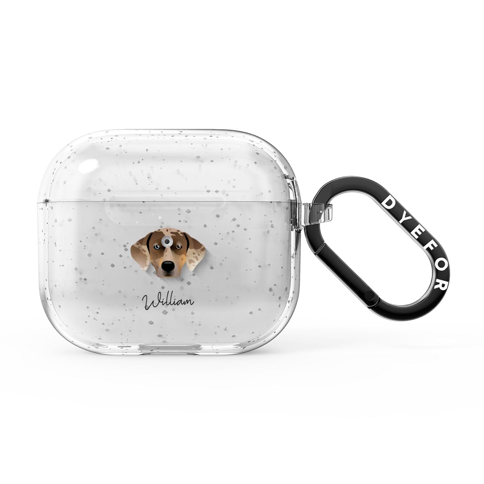 Catahoula Leopard Dog Personalised AirPods Glitter Case 3rd Gen