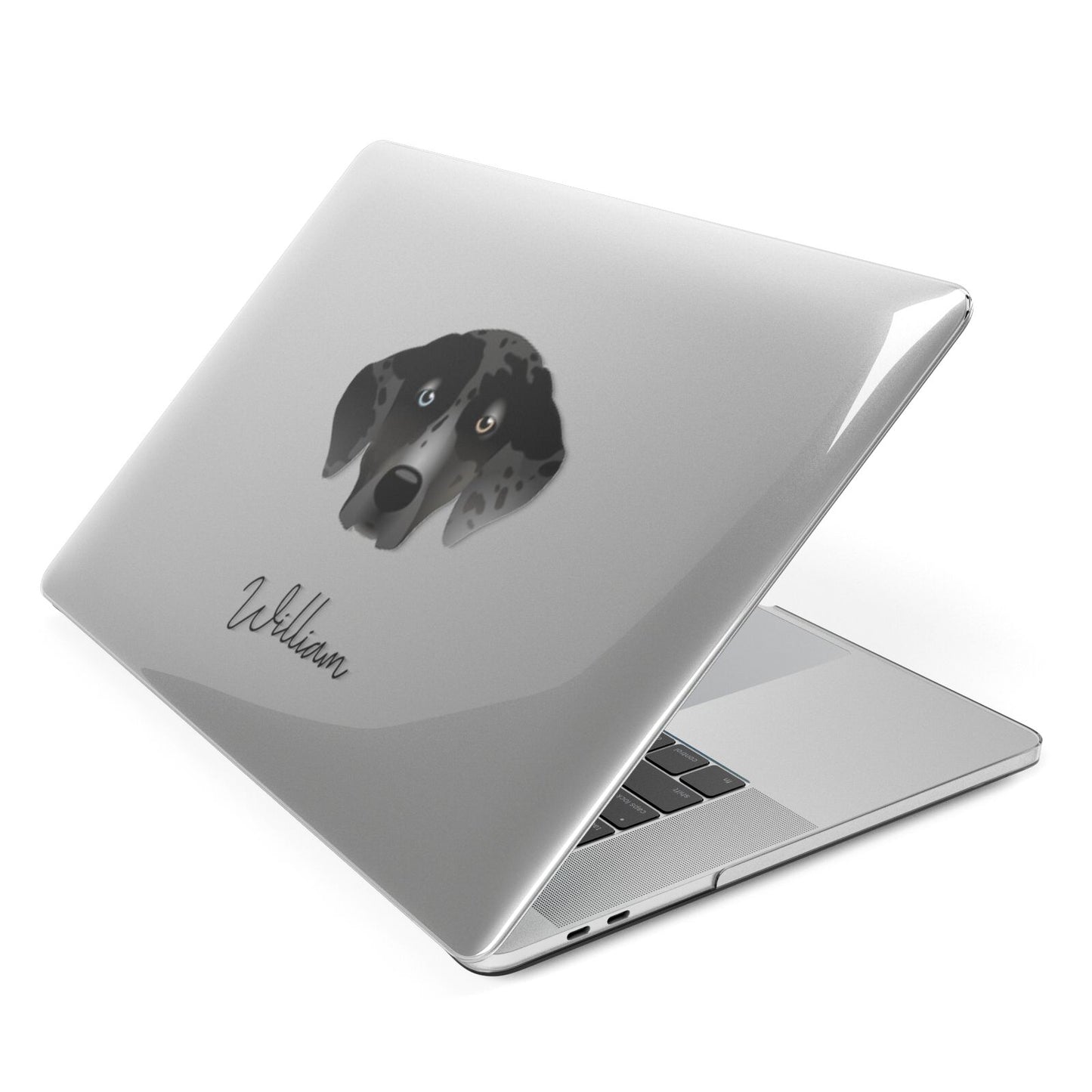 Catahoula Leopard Dog Personalised Apple MacBook Case Side View