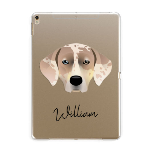 Catahoula Leopard Dog Personalised Apple iPad Gold Case